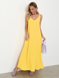 Сарафан длинный жёлтого цвета с разрезами  Jetty(фото3)