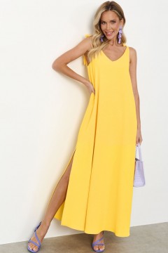 Сарафан длинный жёлтого цвета с разрезами  Jetty