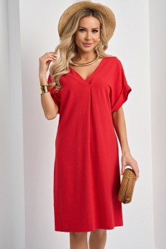 Платье красное льняное Jetty