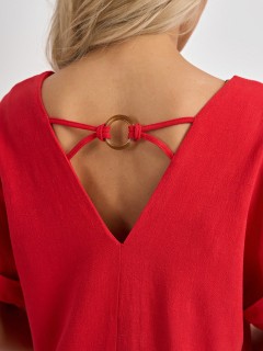 Платье красное льняное Jetty(фото9)