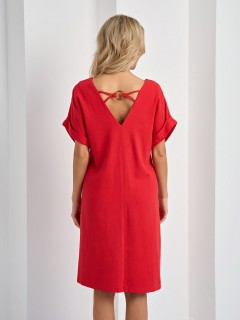 Платье красное льняное Jetty(фото10)