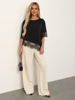 Блузка чёрная с кружевом Jetty(фото4)