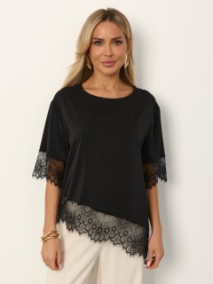 Блузка чёрная с кружевом Jetty(фото3)