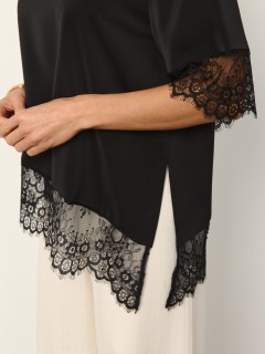 Блузка чёрная с кружевом Jetty(фото7)