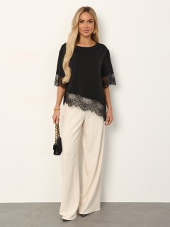 Блузка чёрная с кружевом Jetty(фото2)