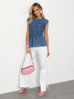 Блузка синего цвета из хлопка Jetty(фото2)