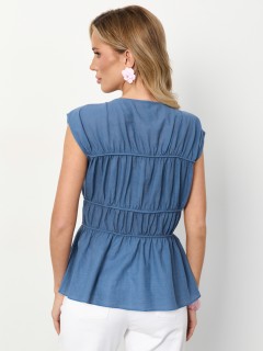 Блузка синего цвета из хлопка Jetty(фото7)