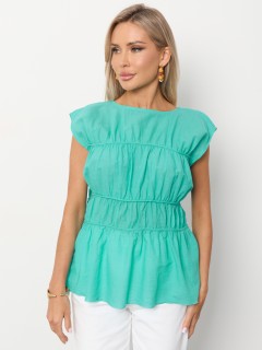 Блузка зелёного цвета из хлопка Jetty(фото4)
