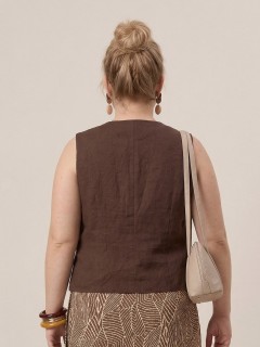 Жилет женский шоколадного цвета Agata(фото7)