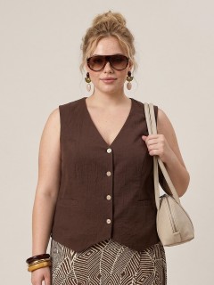 Жилет женский шоколадного цвета Agata(фото3)