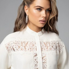 Рубашка белая с кружевом Charutti(фото4)