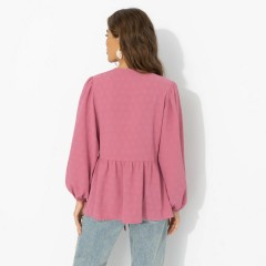 Блузка розовая в стиле бохо Charutti(фото5)