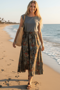 Юбка А-силуэта с флористическим принтом LT collection