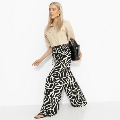 Брюки широкие чёрно-белые Charutti(фото2)