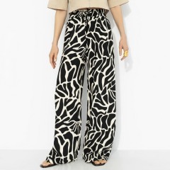 Брюки широкие чёрно-белые Charutti(фото4)