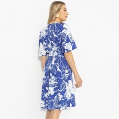 Платье синее с поясом Charutti(фото6)