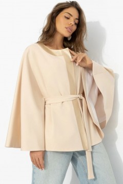 Жакет‑кейп бежевый на подкладе Charutti