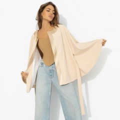 Жакет‑кейп бежевый на подкладе Charutti(фото2)