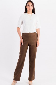 Брюки однотонные коричневого цвета Braslava