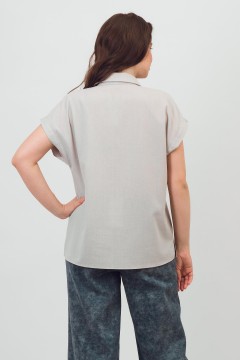 Рубашка льняная серого цвета Braslava(фото4)