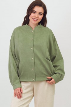 Бомбер светло-зелёный из искусственной замши Braslava