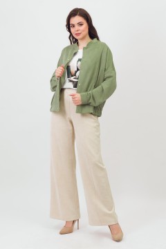 Бомбер светло-зелёный из искусственной замши Braslava(фото4)