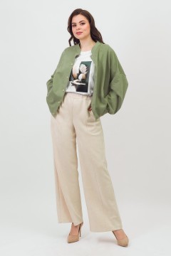 Бомбер светло-зелёный из искусственной замши Braslava(фото2)