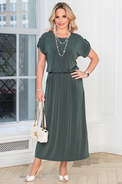 Платье длинное тёмно-зелёного цвета Lavira