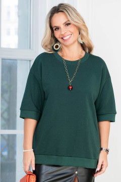 Джемпер трикотажный тёмно-зелёный Lavira