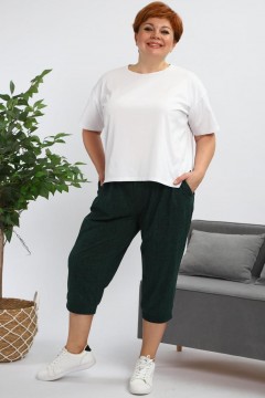 Бриджи из хлопка изумрудного цвета Iv-capriz