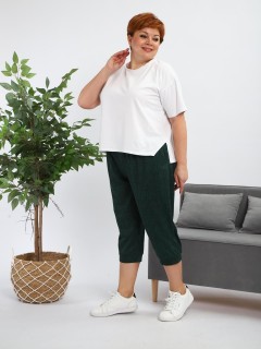 Бриджи из хлопка изумрудного цвета Iv-capriz(фото5)