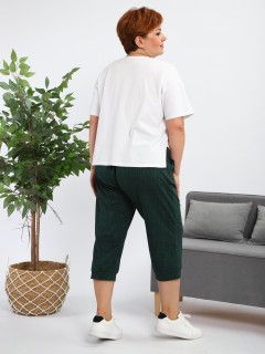 Бриджи из хлопка изумрудного цвета Iv-capriz(фото7)