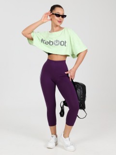 Капри трикотажные в цвете баклажан с лампасами Iv-capriz(фото2)