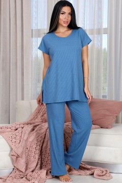 Пижама трикотажная синяя с брюками Iv-capriz
