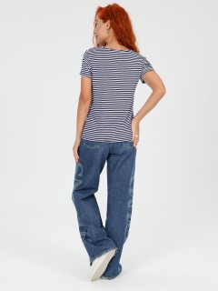 Футболка трикотажная тёмно-синяя в полоску Iv-capriz(фото7)