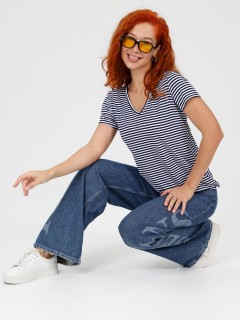 Футболка трикотажная тёмно-синяя в полоску Iv-capriz(фото5)