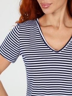 Футболка трикотажная тёмно-синяя в полоску Iv-capriz(фото4)