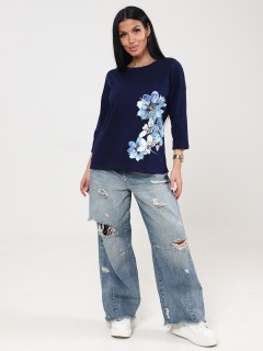 Футболка трикотажная тёмно-синего цвета Iv-capriz(фото5)