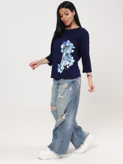 Футболка трикотажная тёмно-синего цвета Iv-capriz(фото4)