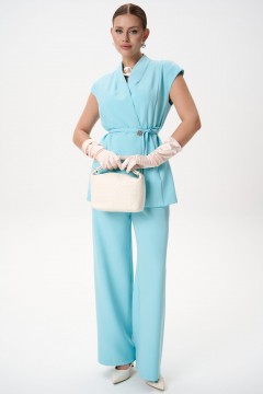 Костюм цвета Тиффани с брюками Elza(фото6)