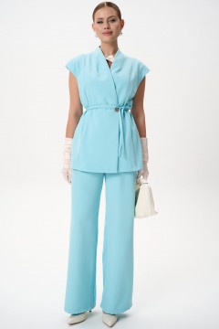 Костюм цвета Тиффани с брюками Elza(фото15)