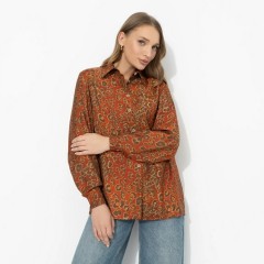 Рубашка оранжевая с леопардовым принтом Charutti(фото5)