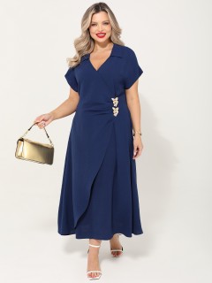 Платье длинное тёмно-синее нарядное Dora(фото2)