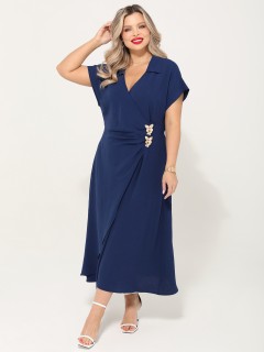 Платье длинное тёмно-синее нарядное Dora(фото6)