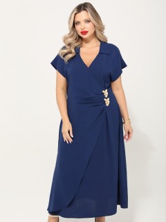 Платье длинное тёмно-синее нарядное Dora(фото8)