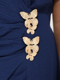 Платье длинное тёмно-синее нарядное Dora(фото9)