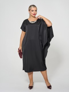 Платье нарядное чёрное с воланом Dora(фото2)