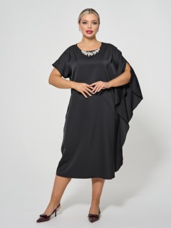 Платье нарядное чёрное с воланом Dora(фото7)