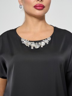 Платье нарядное чёрное с воланом Dora(фото4)