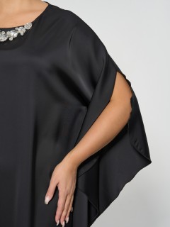 Платье нарядное чёрное с воланом Dora(фото6)